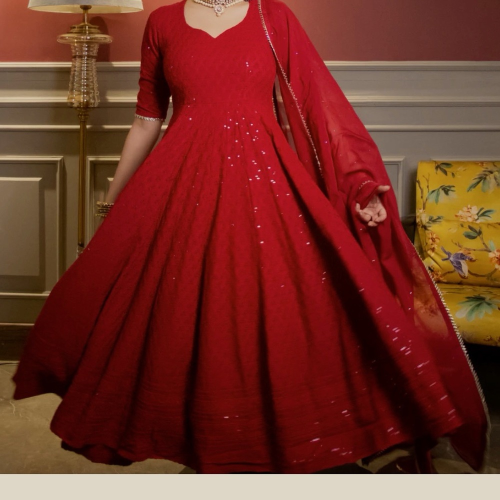 Elegant Maroon Women's anarkali.